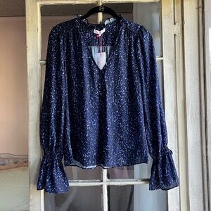 NWT Parker NY Blue Printed Blouse